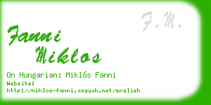 fanni miklos business card